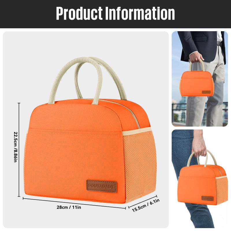 douyadady Lunch Bag Women/Men Lunch Box Women/Men (orange) - Image 2